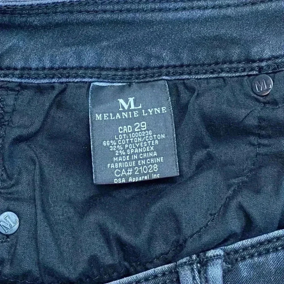 Mélanie Lyne, Designer Flared Leg Black Jeans Sophisticated Fit, Size 29 - Picture 4 of 9